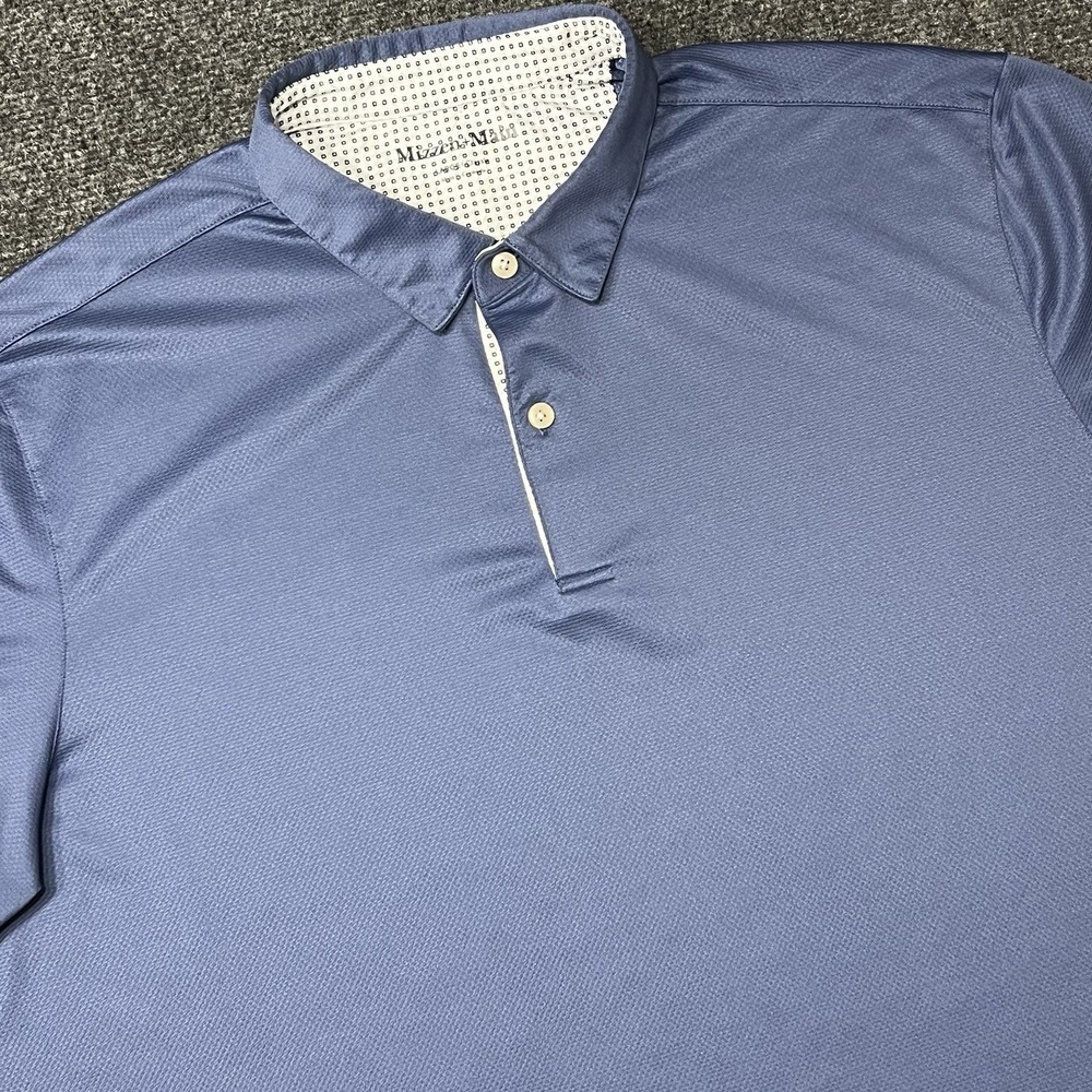 Mizzen + Main Classic Fit Polo Shirt Men's Large Blue Golf Stretch